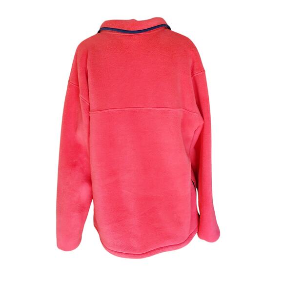 Vintage L. L. Bean Coral Pink 1/4 Snap Pullover Fleece Jacket Pockets Sz Medium - Picture 7 of 12